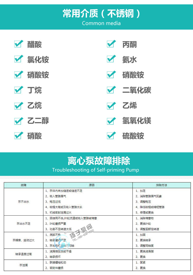 WQ型潛水排污泵輸送介質說明