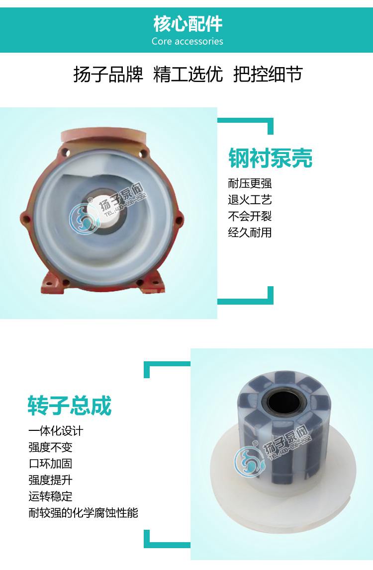 氟塑料磁力泵核心配件殼體葉輪轉子